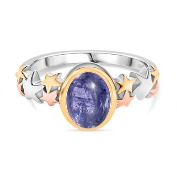 AA Tansanit Ring 925 Silber YG und RG und PE (Gr&ouml;&szlig;e 17.00) ca. 1,74 ct