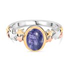 AA Tansanit Ring 925 Silber YG und RG und PE (Größe 17.00) ca. 1,74 ct