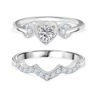 Lustro Stella Weißer Zirkonia Ring 925 Silber rhodiniert (Größe 19.00)