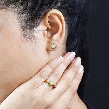 AA &auml;thiopisches Welo Opal-Schmuckset, 925 Silber mit Gelbgold Vermeil - 1,02 ct.