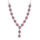 Norwegische Thulit-Halskette, ca. 45 cm, 925 Silber platiniert ca. 16.91 ct