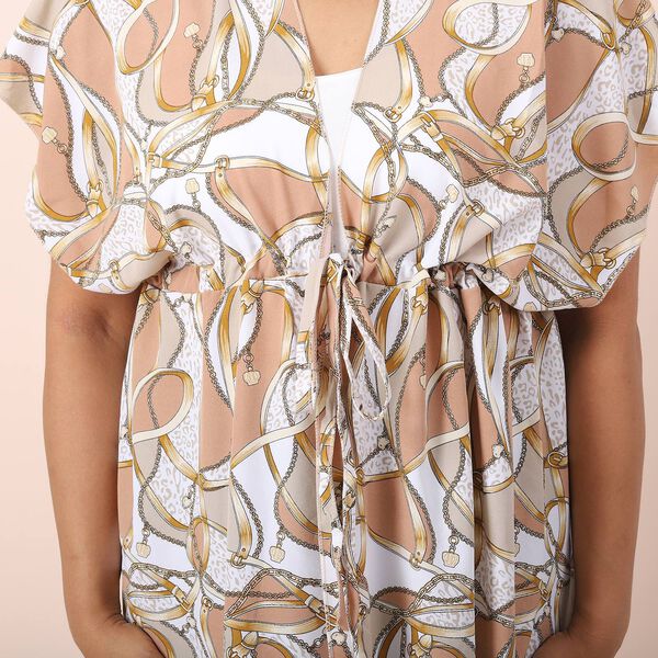 Langes Chiffon Kleid mit Kettenmuster, Einheitsgröße image number 4