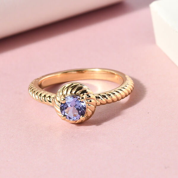 Tansanit-Ring, 925 Silber vergoldet  ca. 0,50 ct image number 7