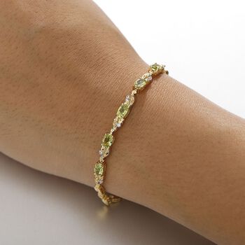Nat&uuml;rliches Peridot und Zirkon Armband