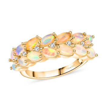 D'Joy AA nat&uuml;rlicher, &auml;thiopischer Welo Opal und Zirkon Ring - 1,53 ct.