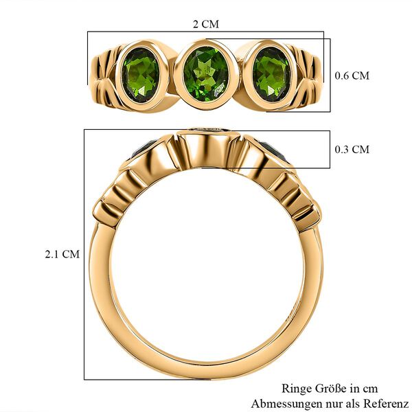 Natürlicher Chromdiopsid Ring, 925 Silber vergoldet (Größe 17.00) ca. 1.20 ct image number 7