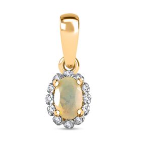 Natürlicher, äthiopischer Opal und Diamant Ring - 0,32 ct.