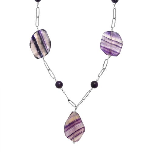 Afrikanischer Amethyst Halskette ca. 50 cm Edelstahl ca. 240.00 ct image number 0