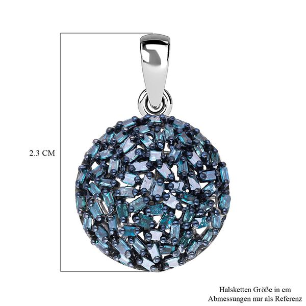 Blauer Diamant Anhänger, 925 Silber platiniert ca. 0.50 ct image number 6