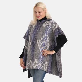 La Marey signature Printed pattern with hoodie ponchos