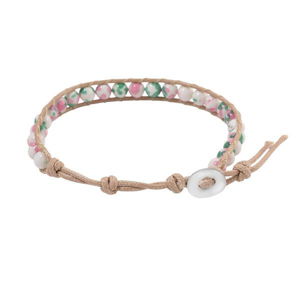 Flexibles mehrfarbiges Regenblumen-Yuhua-Quarzit Armband - 35 ct. image number 4