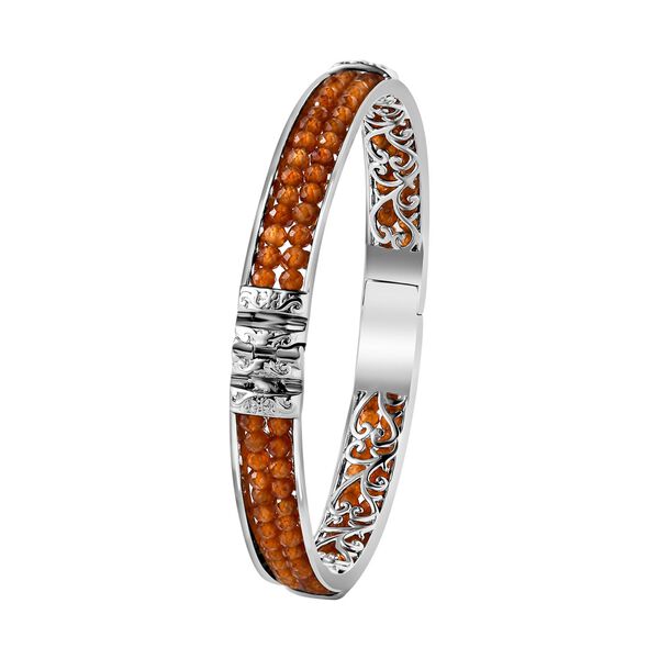 Hessonit Granat Armreif ca. 19 cm Reines Messing ca. 22,00 ct. image number 4