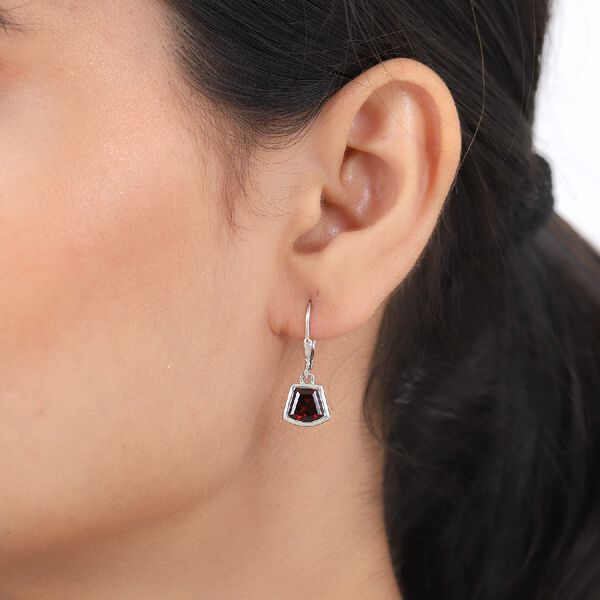 Mosambik Granat Ohrhänger 925 Silber platiniert ca. 2,87 ct  image number 3