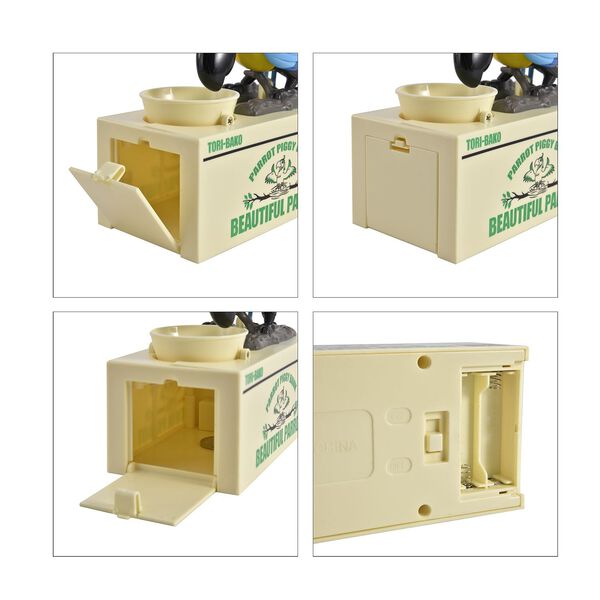 M&uuml;nzstehlende Papagei-Spardose, 2x AA Batterien (nicht inkl.), 18x8x15 cm, blau image number 5