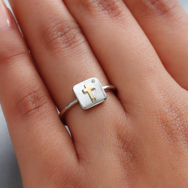 Diamant Ring 925 Silber Bicolor image number 3