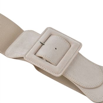 Stretchg&uuml;rtel mit Schnalle aus k&uuml;nstlichem Wildleder, wei&szlig;