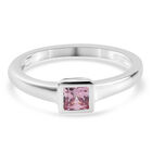 LUSTRO STELLA Hergestellt mit Purpur Rosa SWAROVSKI ZIRKONIA Solitär Ring 925 Silber (Größe 16.00)