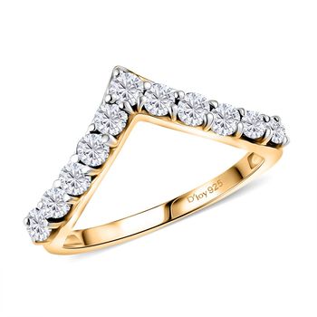 D'Joy Moissanit Ring, 925 Silber vergoldet - 0,68 ct.