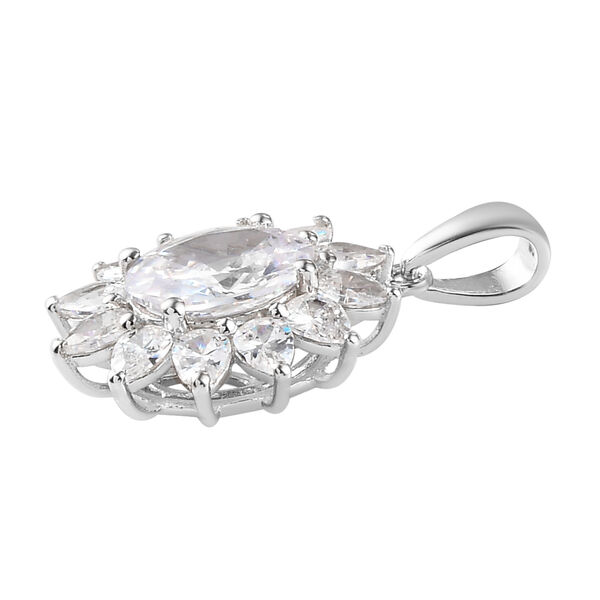 Weißer Zirkonia-Anhänger, platiniertes Messing ca. 7,21 ct image number 4