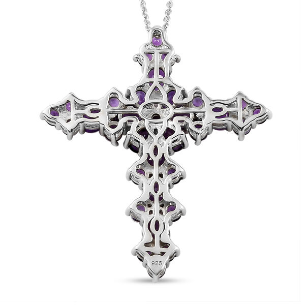 Afrikanischer Amethyst Kreuz-Anhänger mit Kette, ca. 4,29 ct image number 5