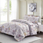 SERENITY NIGHT: 2er-Set Anti-Allergie Steppdecke mit Kissenbezug, 155X200 / 80X80 cm, Weiß/pink Blumenwiese