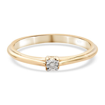 Diamant Ring 925 Silber vergoldet (Gr&ouml;&szlig;e 16.00)