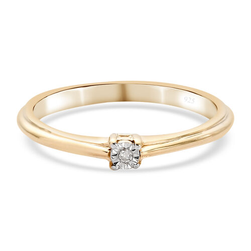 Diamant Ring 925 Silber vergoldet image number 0