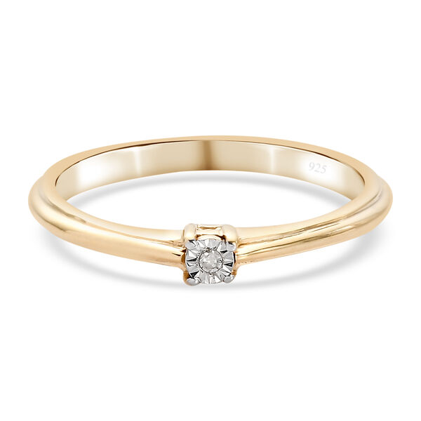 Diamant Ring 925 Silber vergoldet image number 0