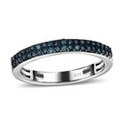 Blauer Diamant-Half-Eternity-Ring, 925 Silber platiniert, 0,25 ct. image number 3