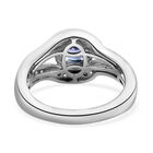 AA Tansanit und weißer Zirkon-Ring, 925 Silber platiniert  ca. 0,91 ct image number 5