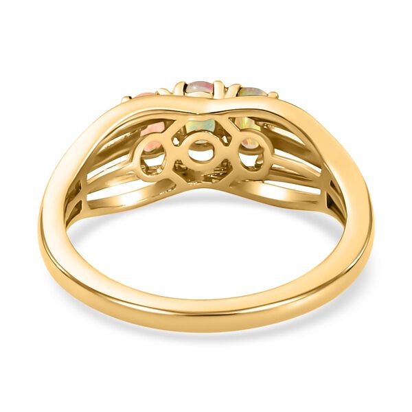 Nat&uuml;rlicher, &auml;thiopischer Welo Opal Ring, 925 Silber vergoldet (Gr&ouml;&szlig;e 17.00) ca. 0.36 ct image number 6