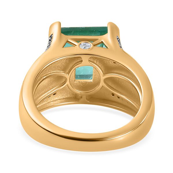 Smaragd Triplett Quarz und Zirkon Ring -  6,04 ct. image number 6