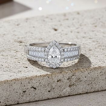 LUXURIANT DIAMOND - Lab Grown Diamant VS-EF IGI zertifiziert Ring 925 Silber rhodiniert (Gr&ouml;&szlig;e 19.00) ca. 1.00 ct