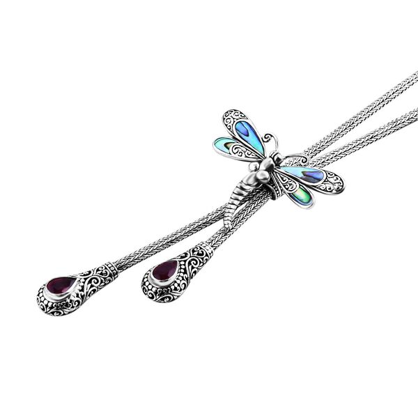 Royal Bali Kollektion - afrikanische Rubin und Abalone Muschel-Halskette, 50cm - 8 ct. image number 5