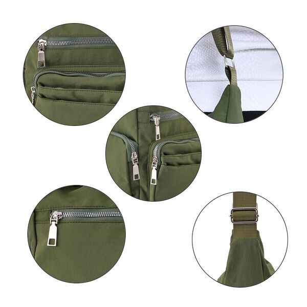 Umhängetasche mit mehreren Fächern, Grün image number 6