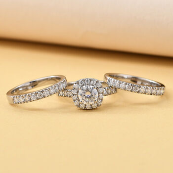 3er-Set- Moissanit Stacking Ring - 1,78 ct.