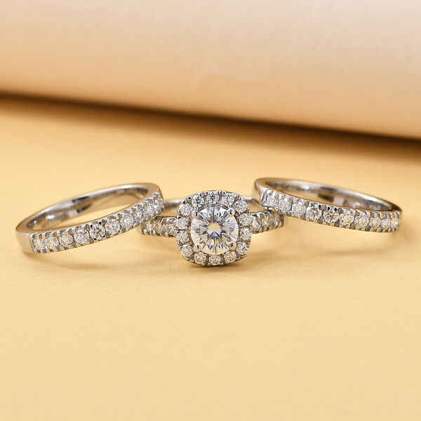 3er-Set- Moissanit Stacking Ring - 1,78 ct. image number 2