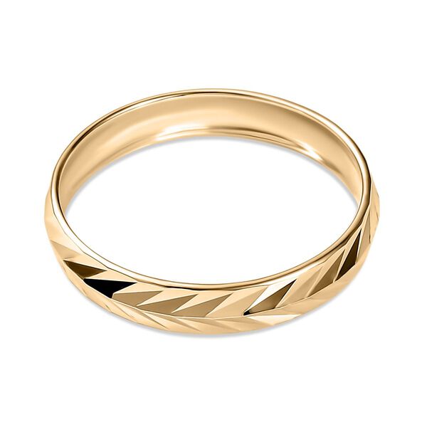 Diamantschliff-Muster Bandring in 375 Gold image number 5
