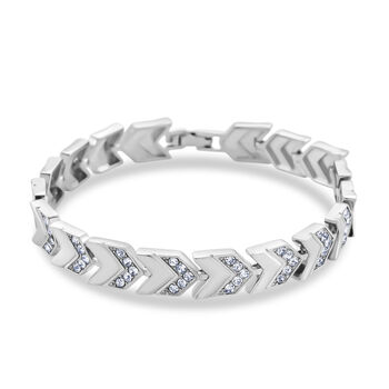 Wei&szlig;er Kristall Armband ca. 19 cm Standard