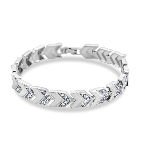 Wei&szlig;er Kristall Armband ca. 19 cm Standard