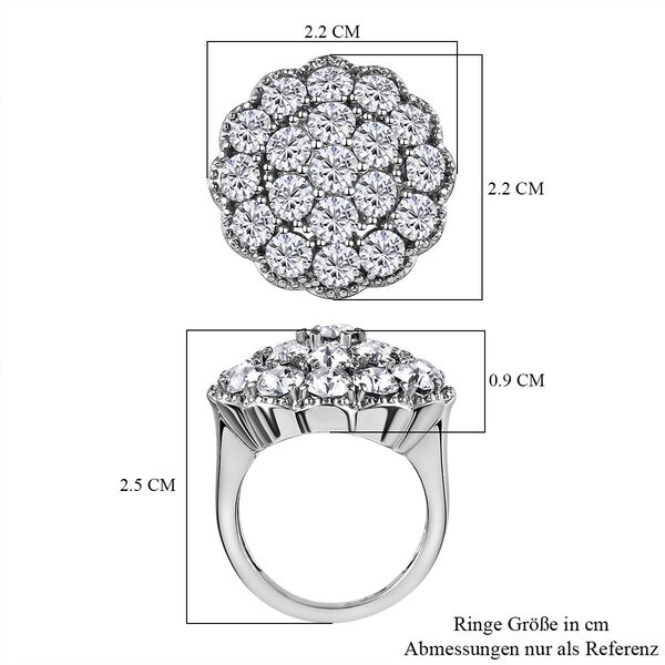 Weißer Kristall Ring, Edelstahl (Größe 16.00) image number 6