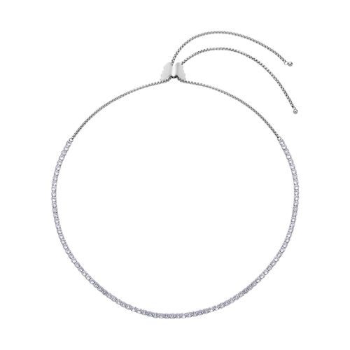 Weiße Zirkonia Halskette, ca. 38 cm, Edelstahl image number 0