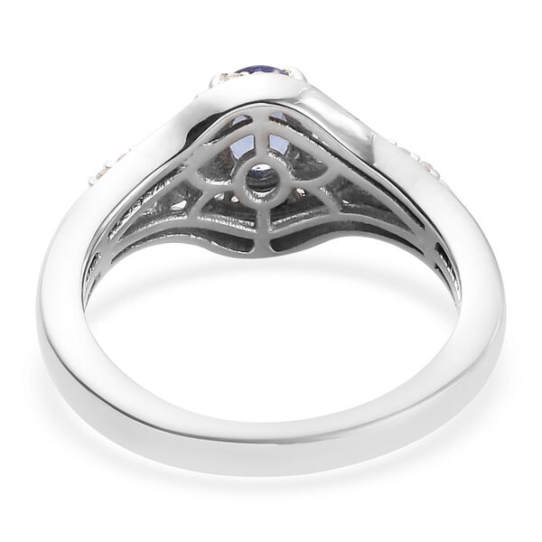 Tansanit und Zirkon Ring 925 Silber platiniert  ca. 0,97 ct image number 6