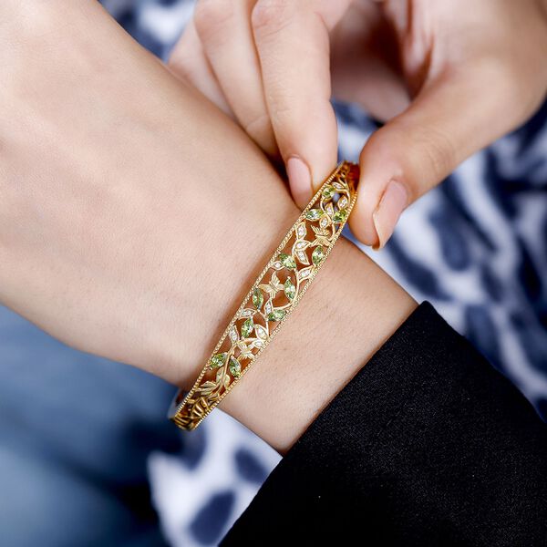 Grüner und weißer Zirkonia-Armreif, 19 cm image number 3