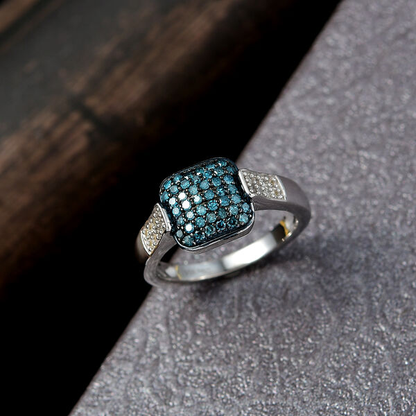 D'Joy blauer und wei&szlig;er Diamant Ring - 0,48 ct. image number 2