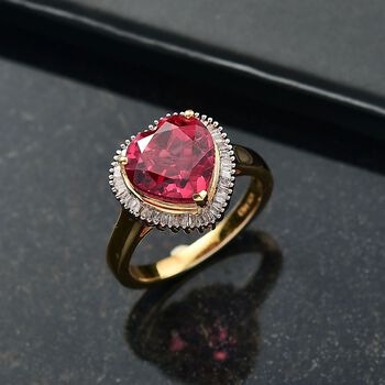 D'Joy Labor Padparadscha Saphir und Diamant Ring - 5,39 ct.