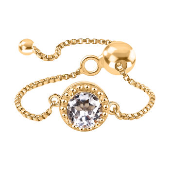 EverTrue flexibler wei&szlig;er Topas Ring, Gr&ouml;&szlig;e 17-21cm - 0,97 ct.