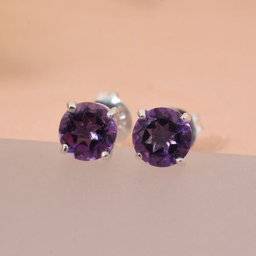 Afrikanischer Amethyst Ohrringe 925 Silber ca. 0,90 ct. image number 1