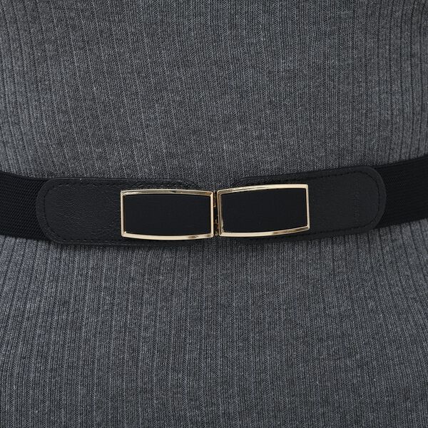 Gewebter G&uuml;rtel mit Metallschnalle, schwarz image number 4