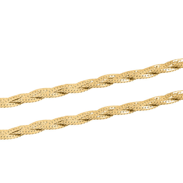 Geflochtene Fischgr&auml;tenkette 45 cm in 925 Silber vergoldet image number 2